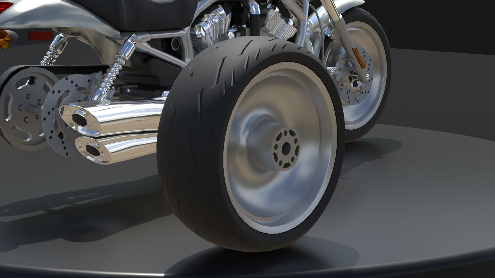 Harley Davidson V-Rod VRSC Gameready Low-poly 3D model_13