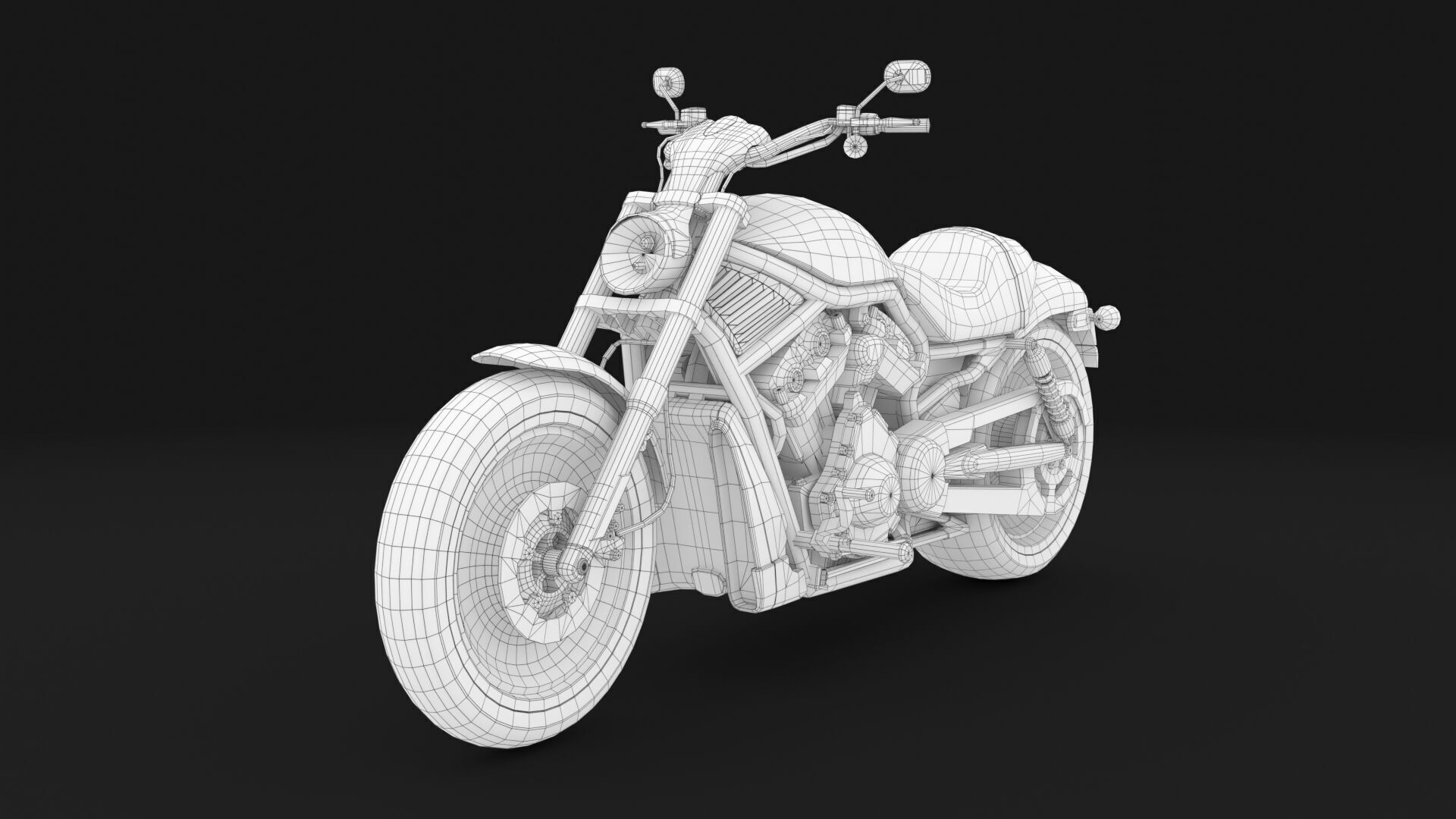 Harley Davidson V-Rod VRSC Gameready Low-poly 3D model_23