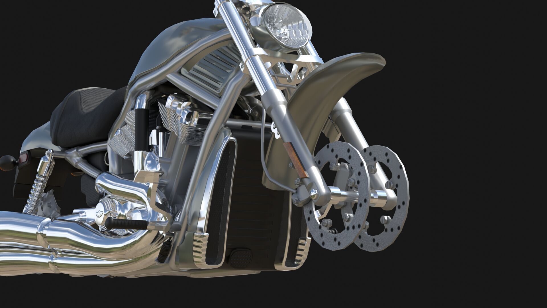 Harley Davidson V-Rod VRSC Gameready Low-poly 3D model_11