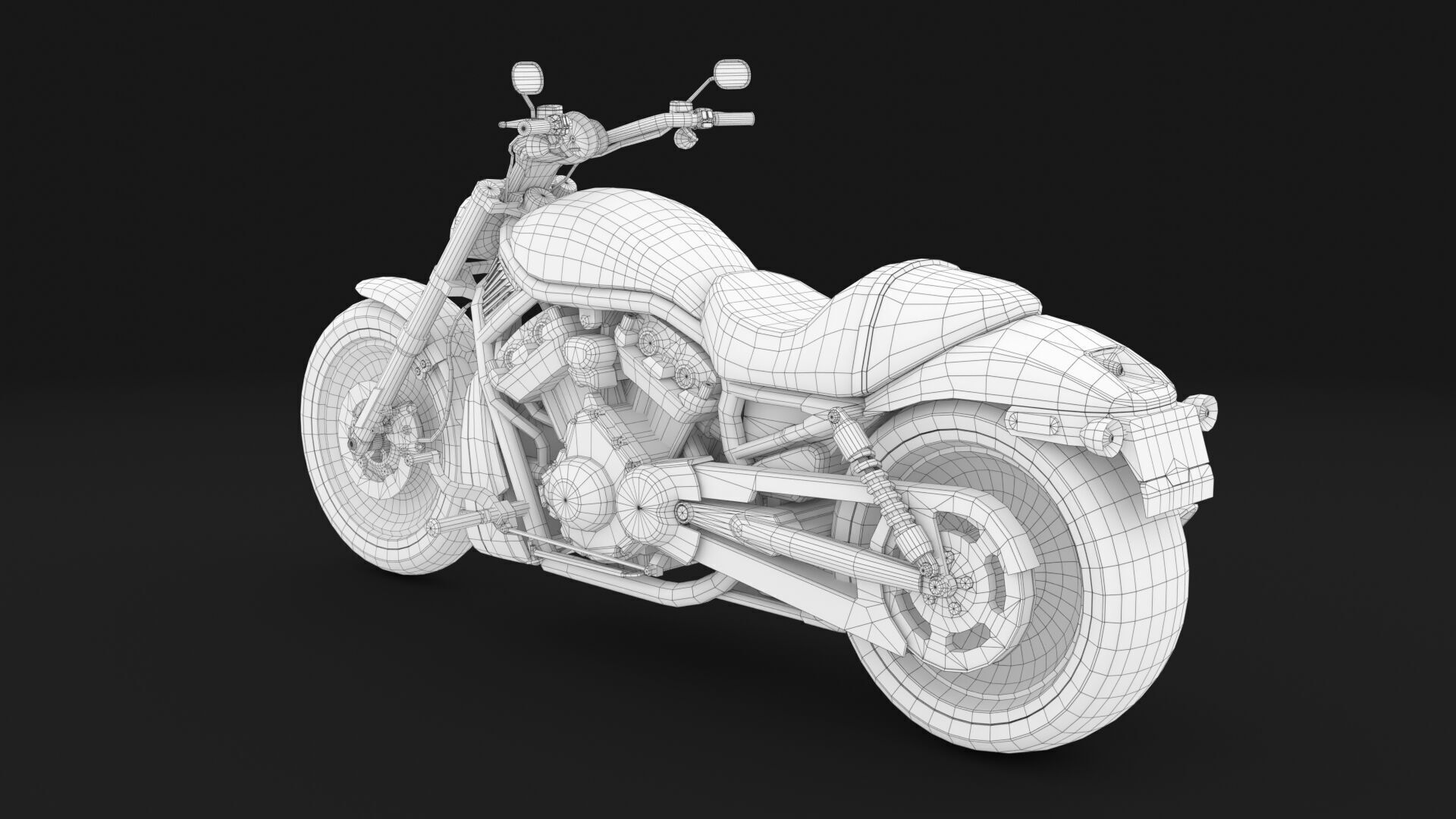 Harley Davidson V-Rod VRSC Gameready Low-poly 3D model_24