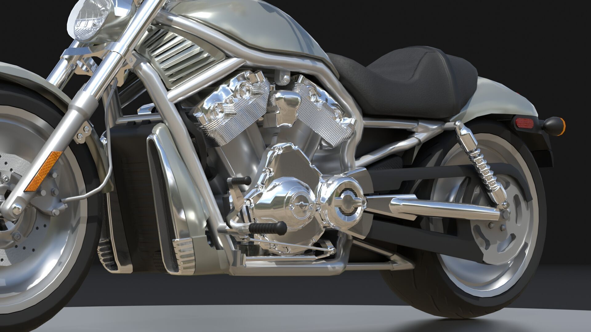 Harley Davidson V-Rod VRSC Gameready Low-poly 3D model_5
