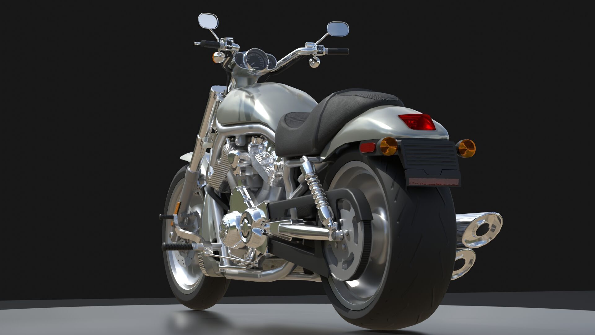 Harley Davidson V-Rod VRSC Gameready Low-poly 3D model_4