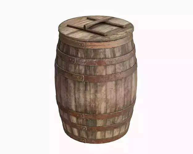 Wooden barrel with lid