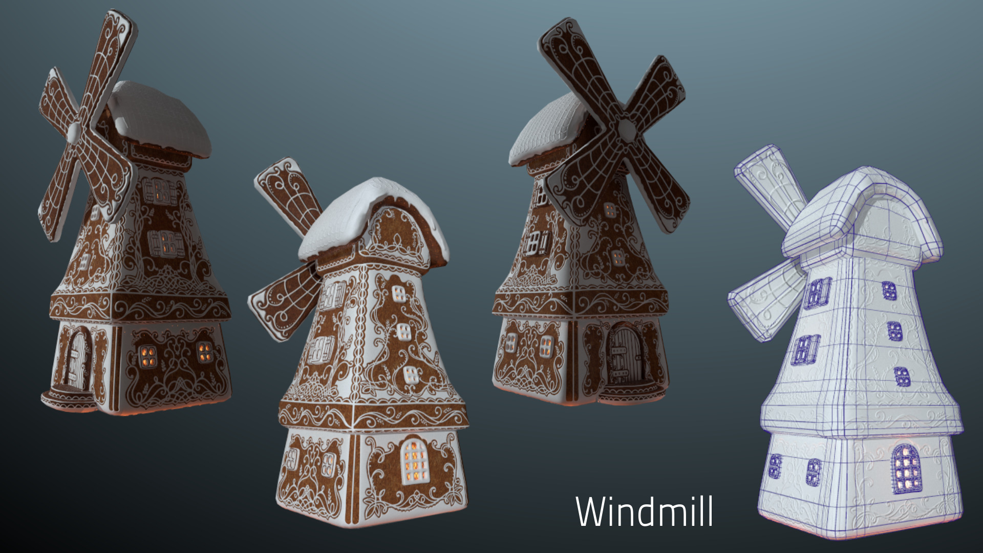 Gingerbread Village Low-poly 3D model_120