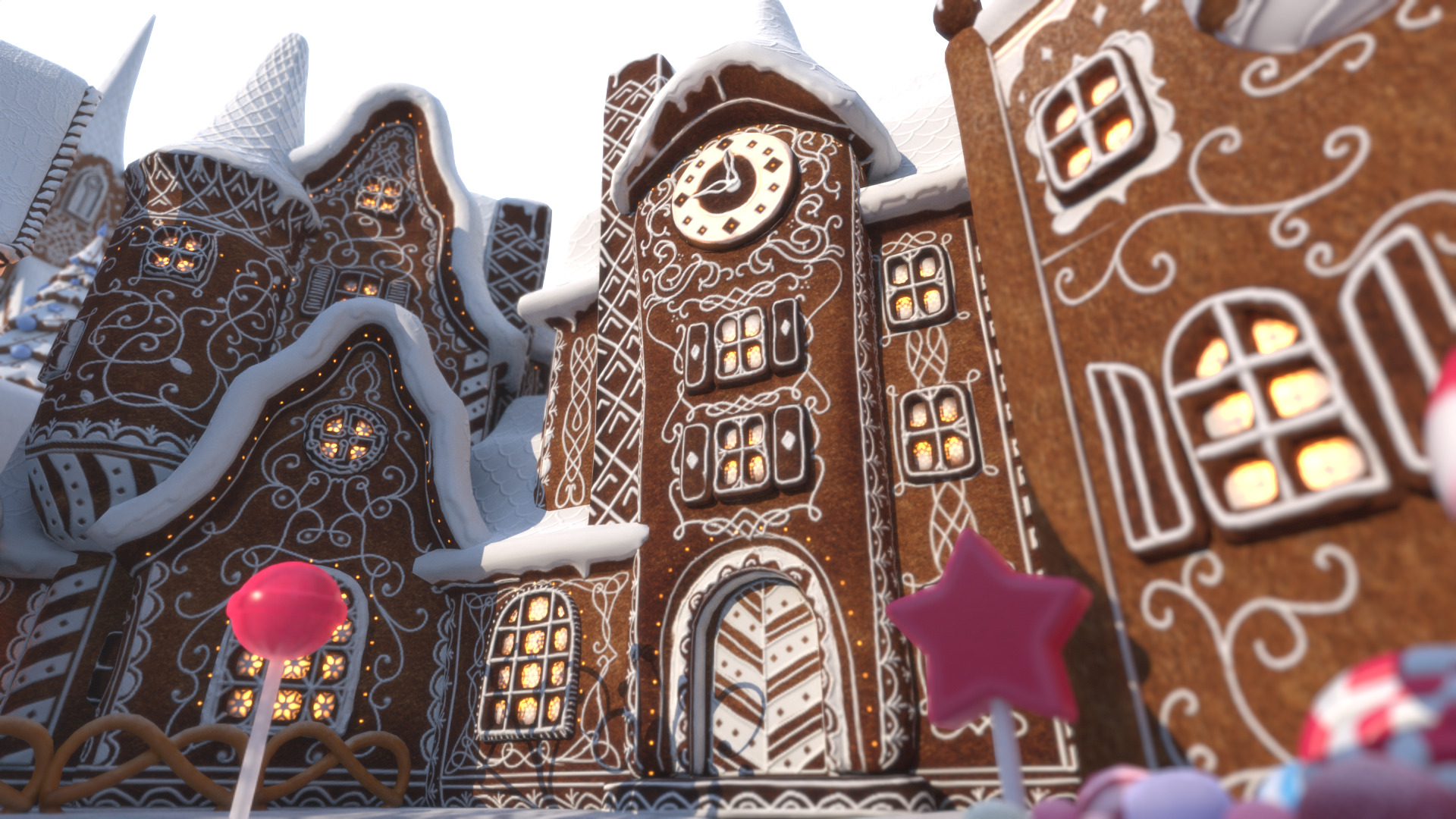 Gingerbread Village Low-poly 3D model_75