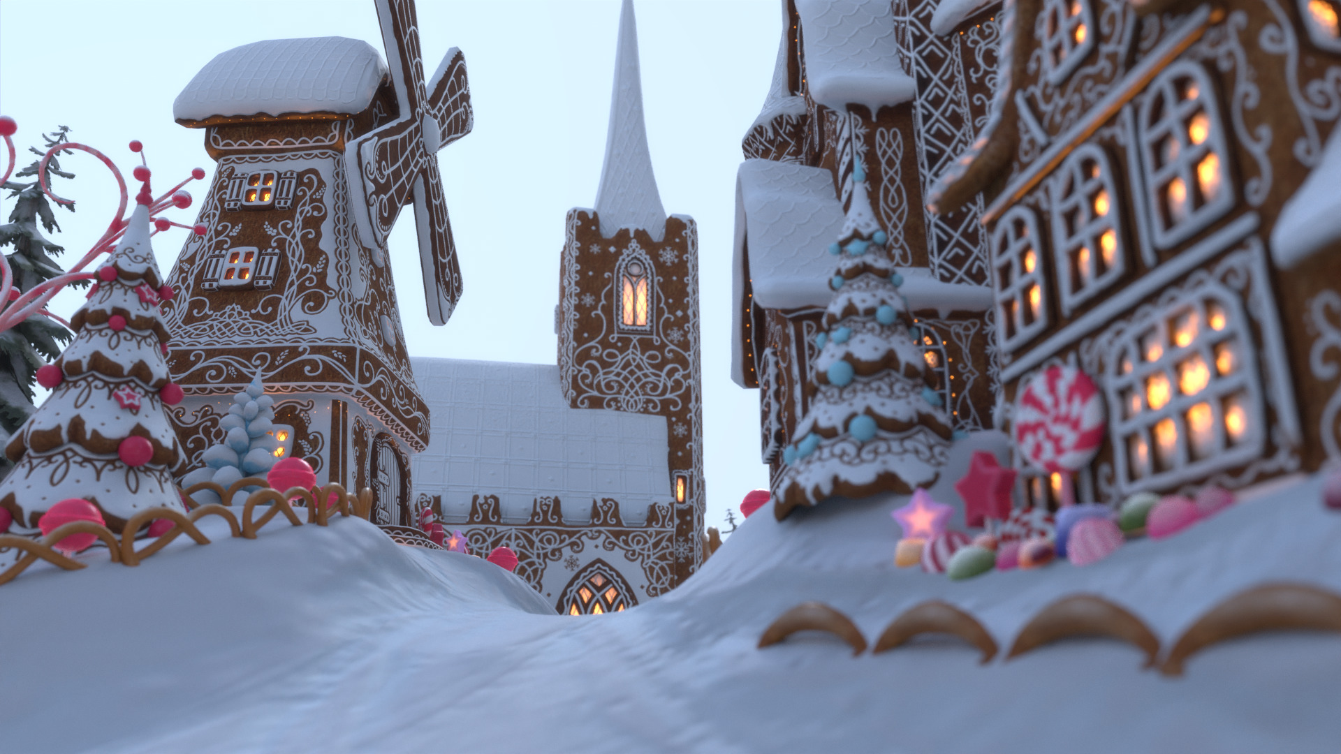 Gingerbread Village Low-poly 3D model_84