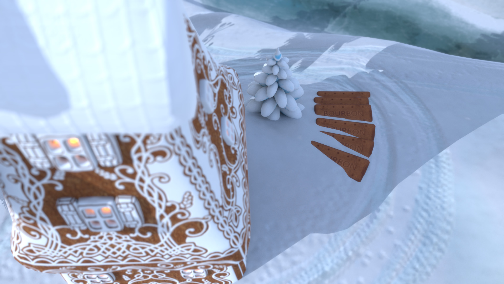 Gingerbread Village Low-poly 3D model_92