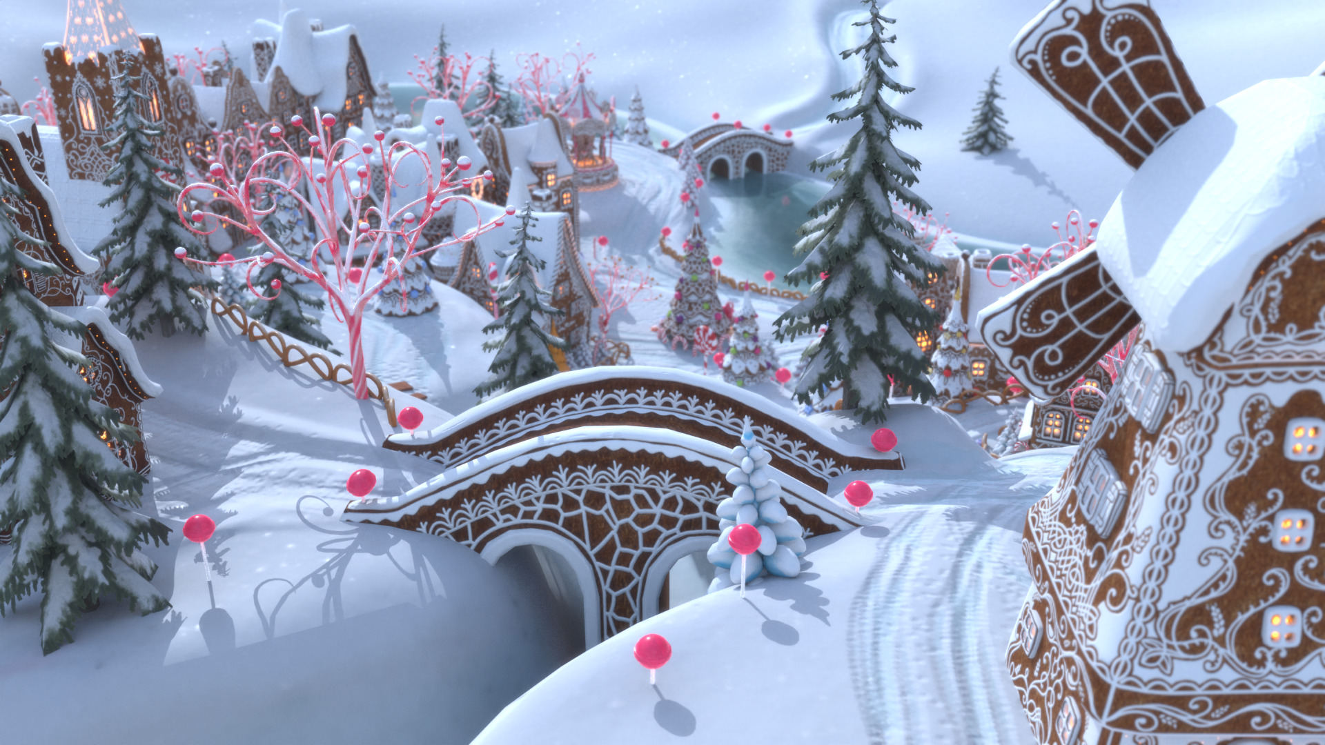 Gingerbread Village Low-poly 3D model_91