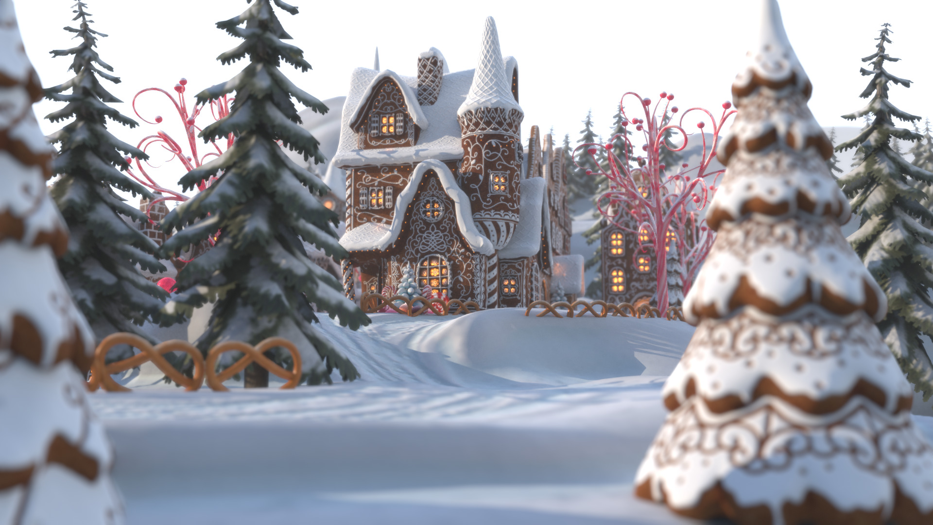 Gingerbread Village Low-poly 3D model_72