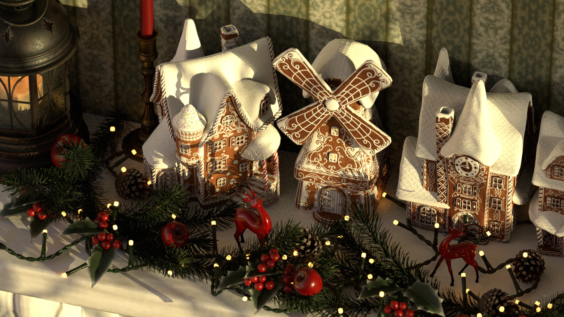 Gingerbread Village Low-poly 3D model_105