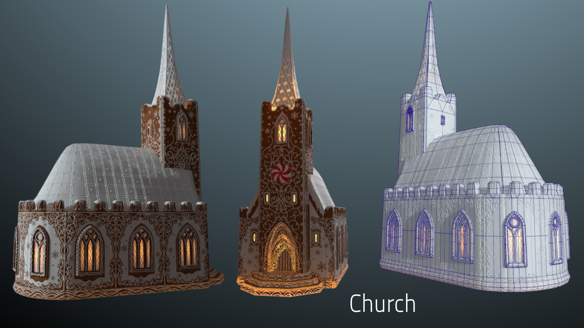 Gingerbread Village Low-poly 3D model_122