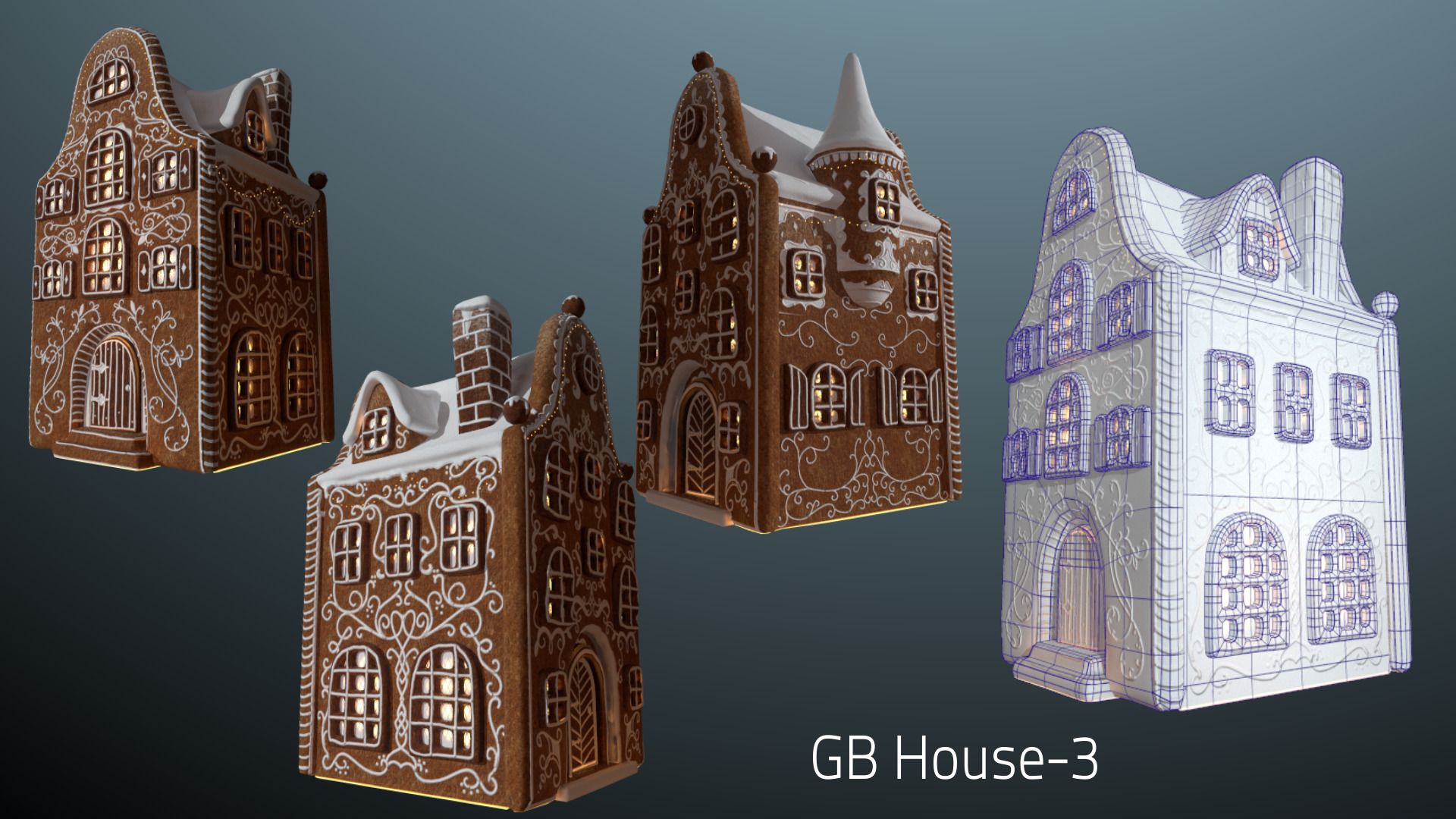Gingerbread Village Low-poly 3D model_119
