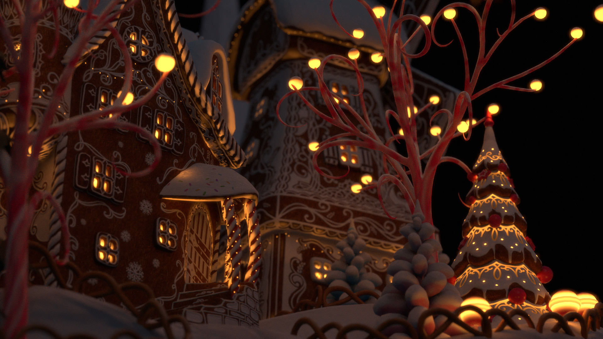 Gingerbread Village Low-poly 3D model_30