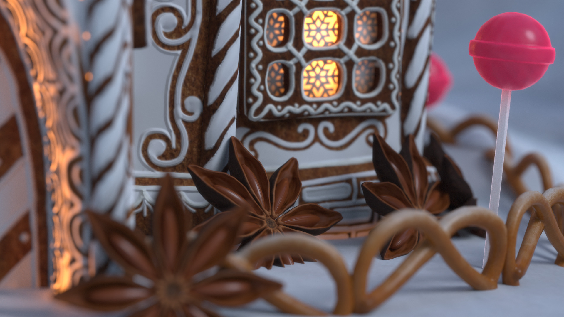 Gingerbread Village Low-poly 3D model_42