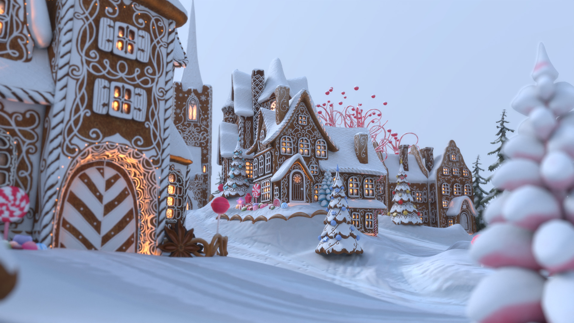 Gingerbread Village Low-poly 3D model_87