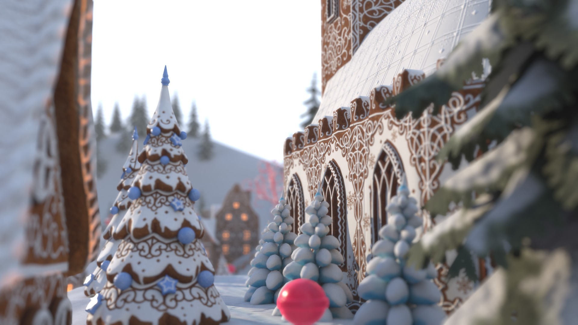 Gingerbread Village Low-poly 3D model_67