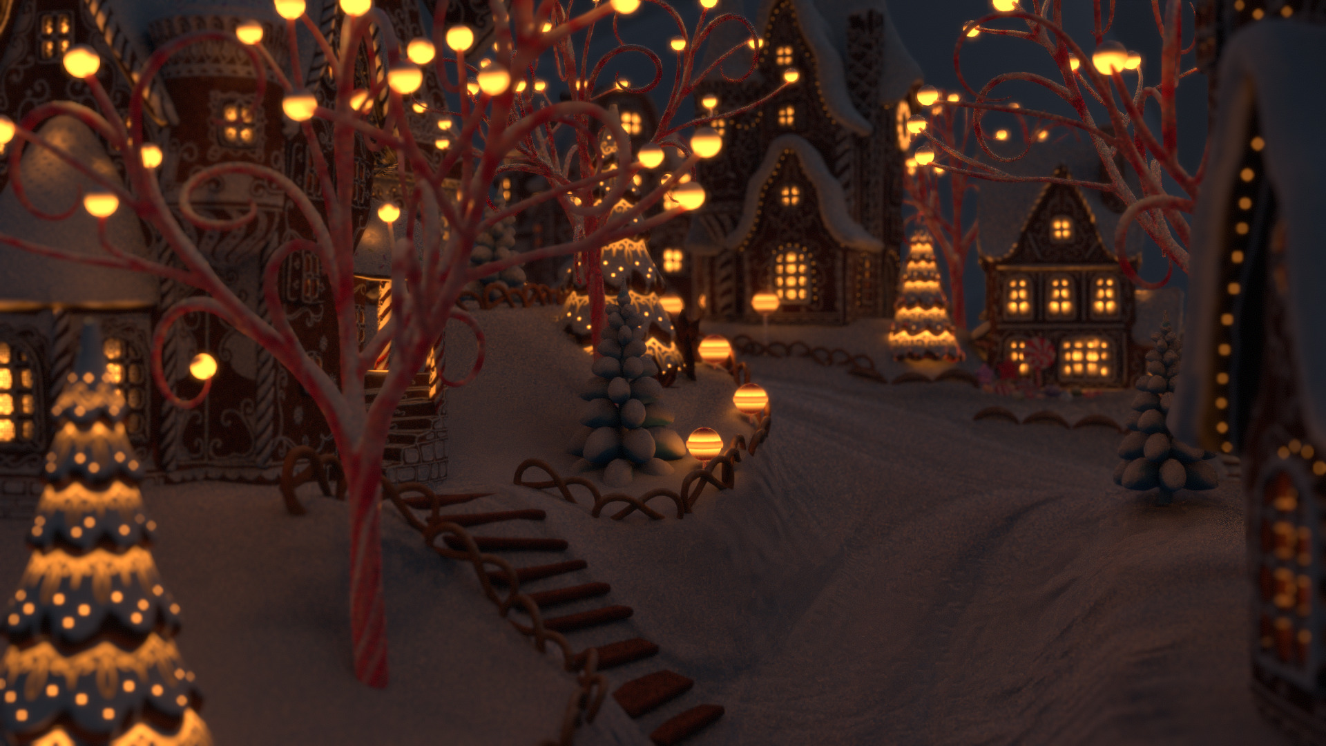 Gingerbread Village Low-poly 3D model_94
