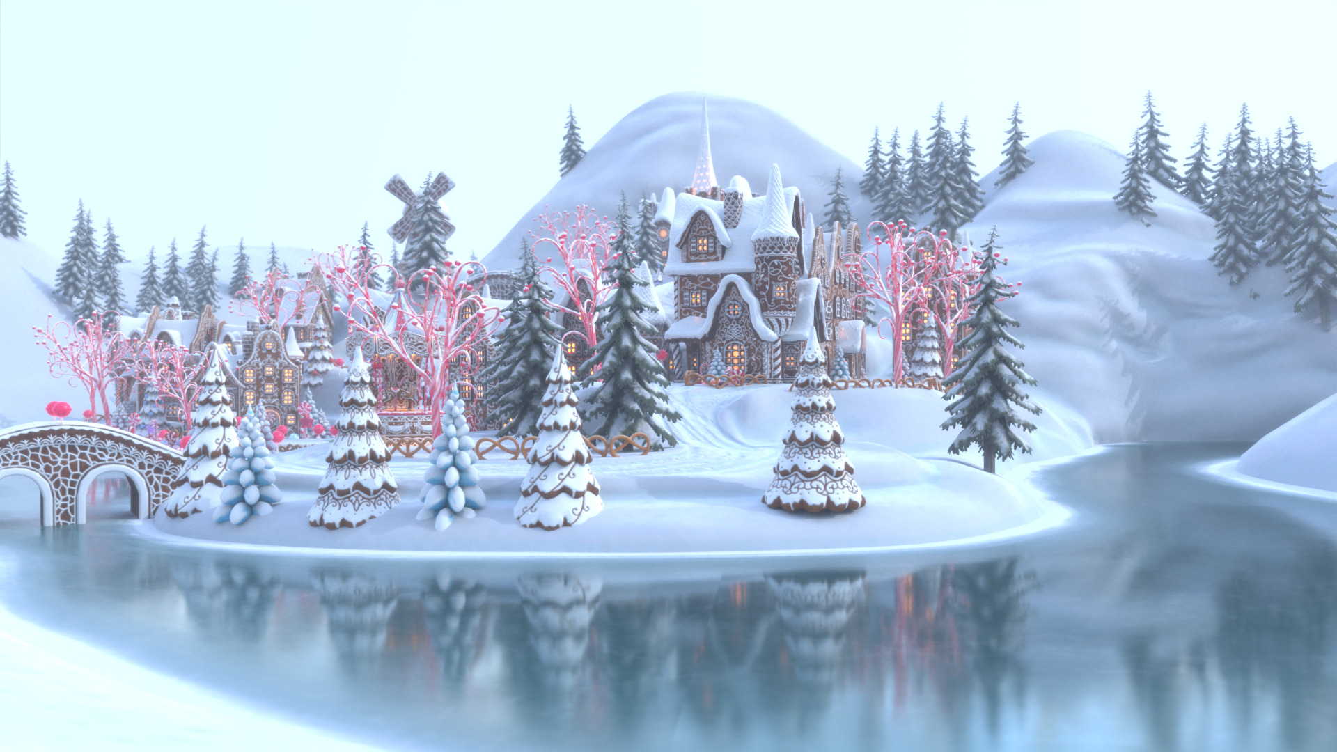 Gingerbread Village Low-poly 3D model_55