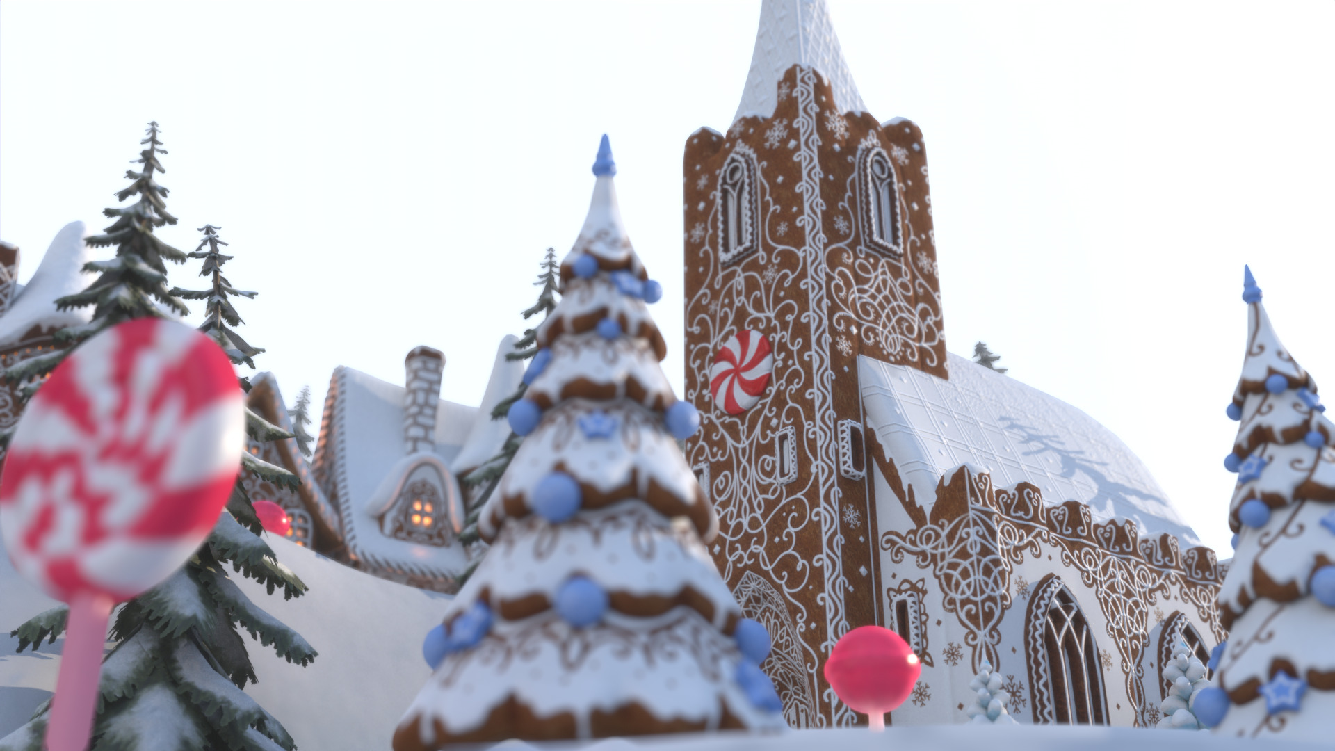 Gingerbread Village Low-poly 3D model_70