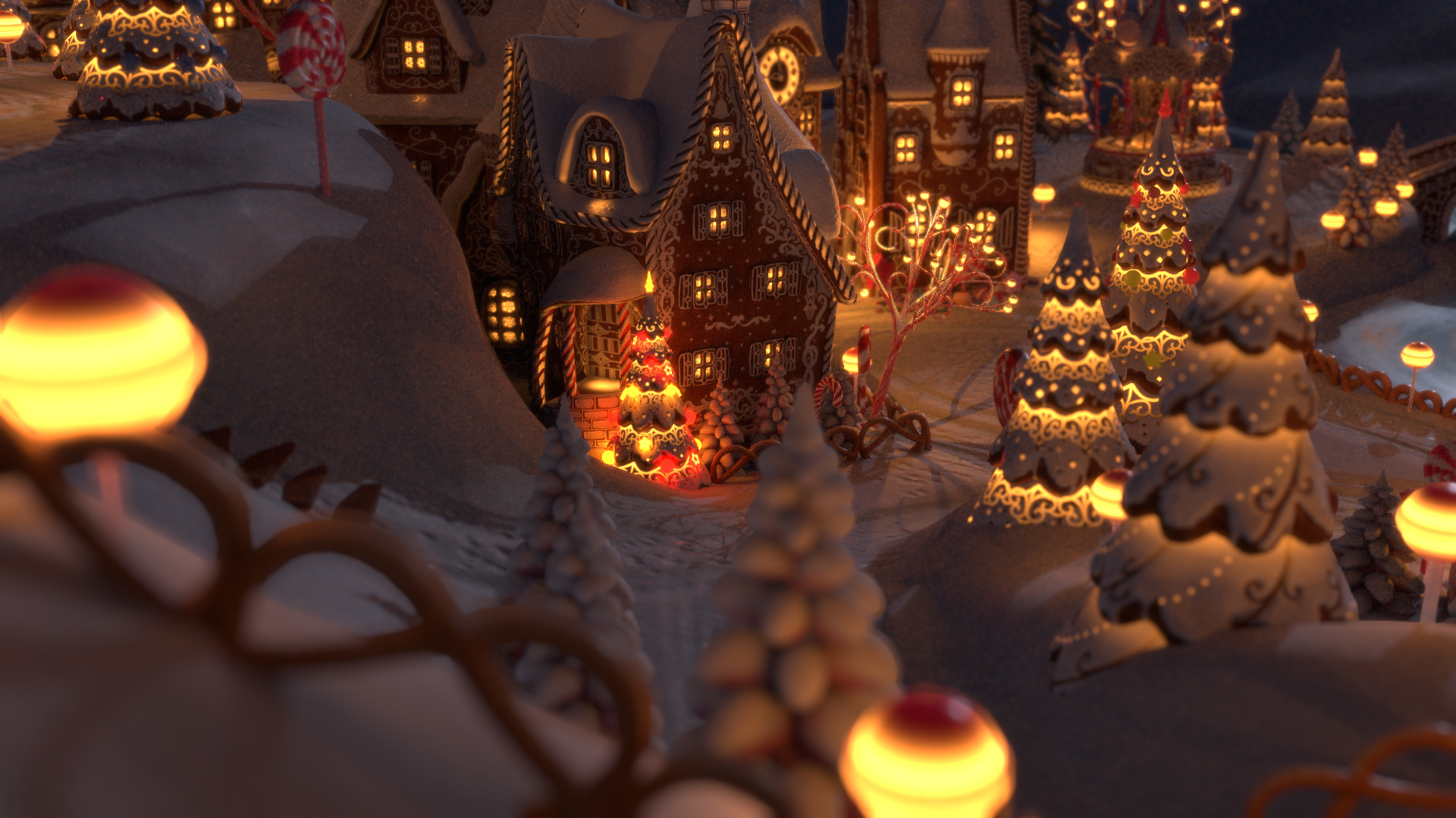 Gingerbread Village Low-poly 3D model_19