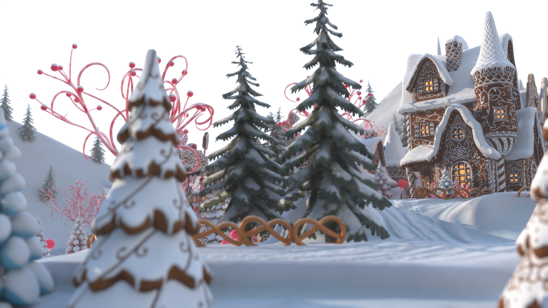 Gingerbread Village Low-poly 3D model_60