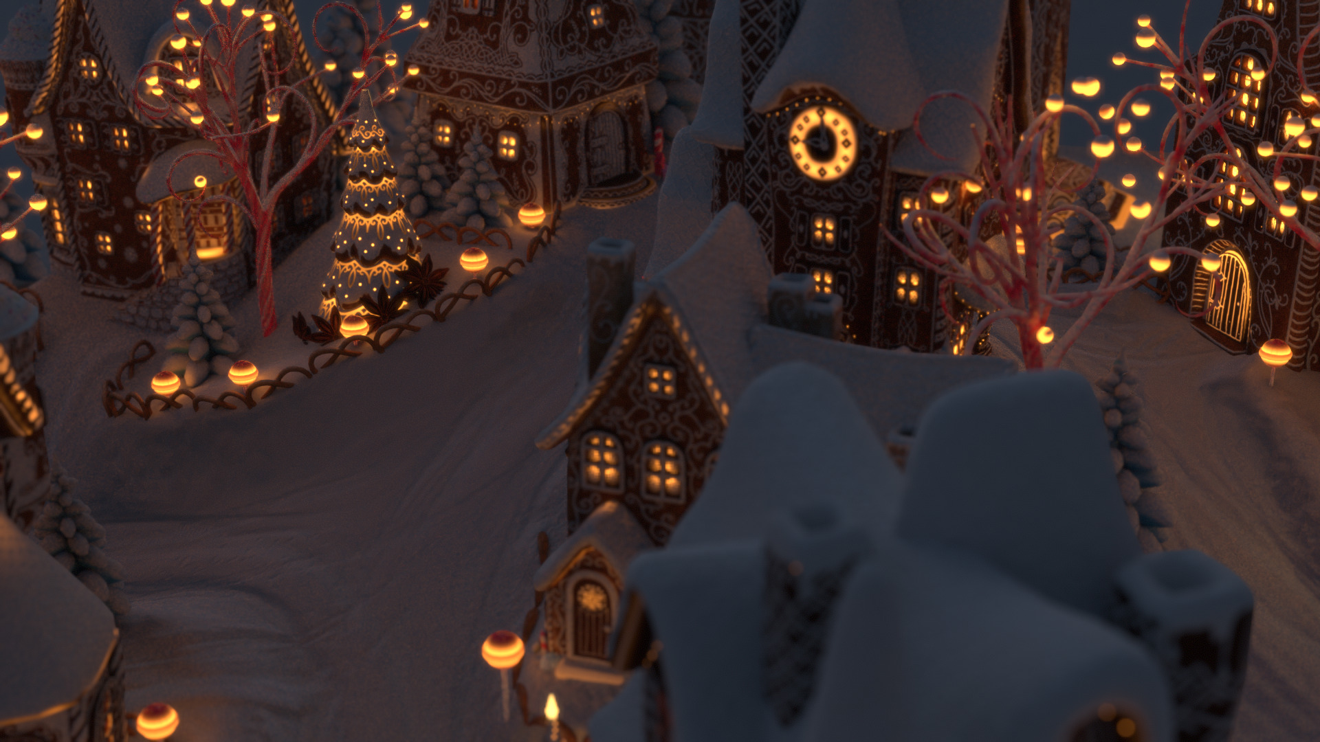 Gingerbread Village Low-poly 3D model_101
