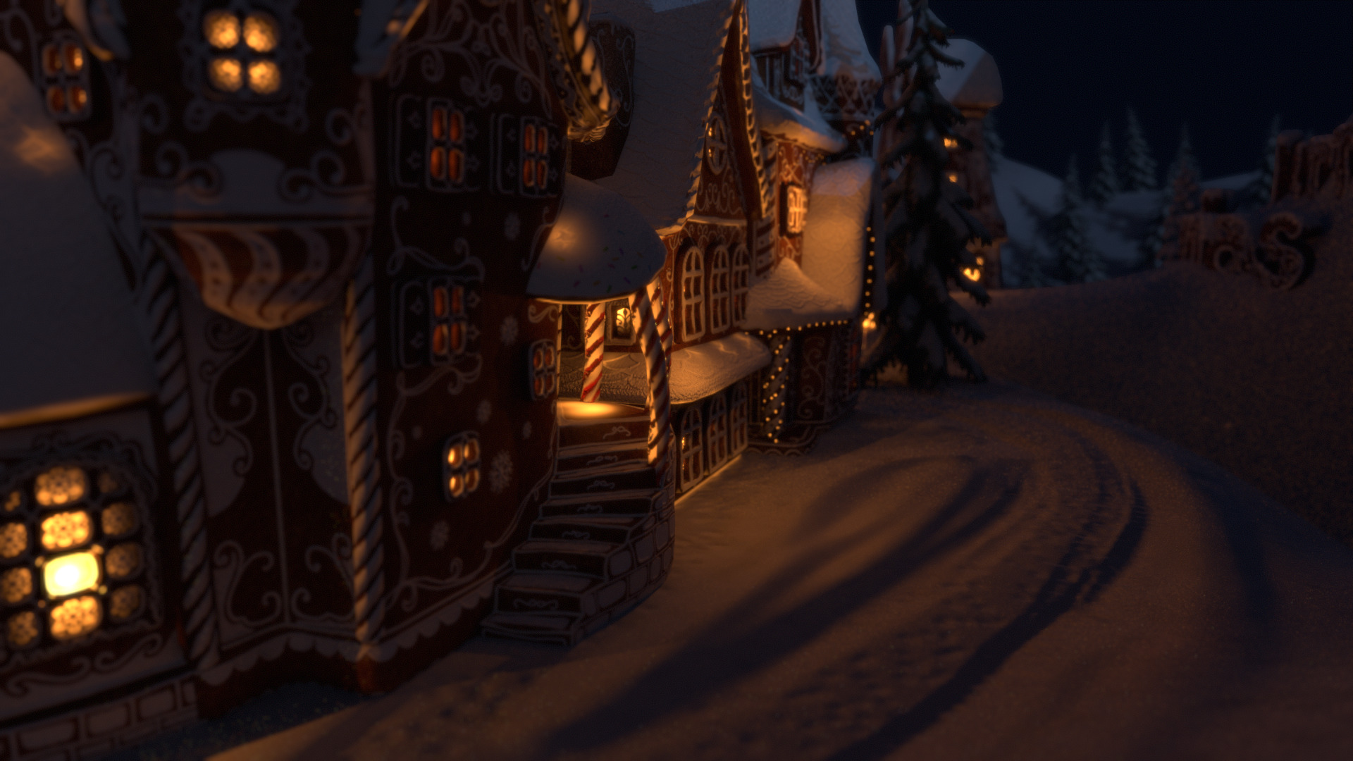 Gingerbread Village Low-poly 3D model_25