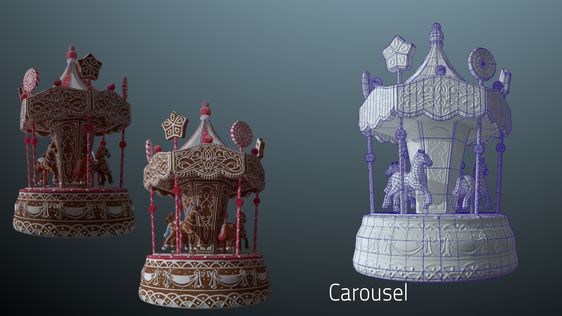 Gingerbread Village Low-poly 3D model_121