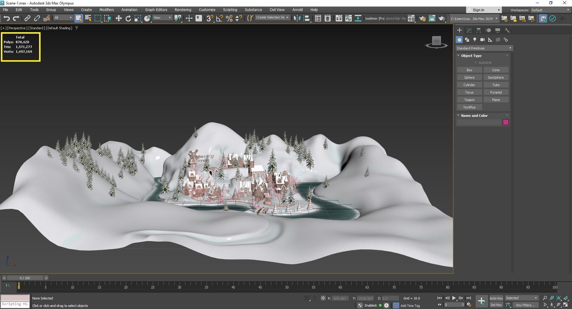 Gingerbread Village Low-poly 3D model_124