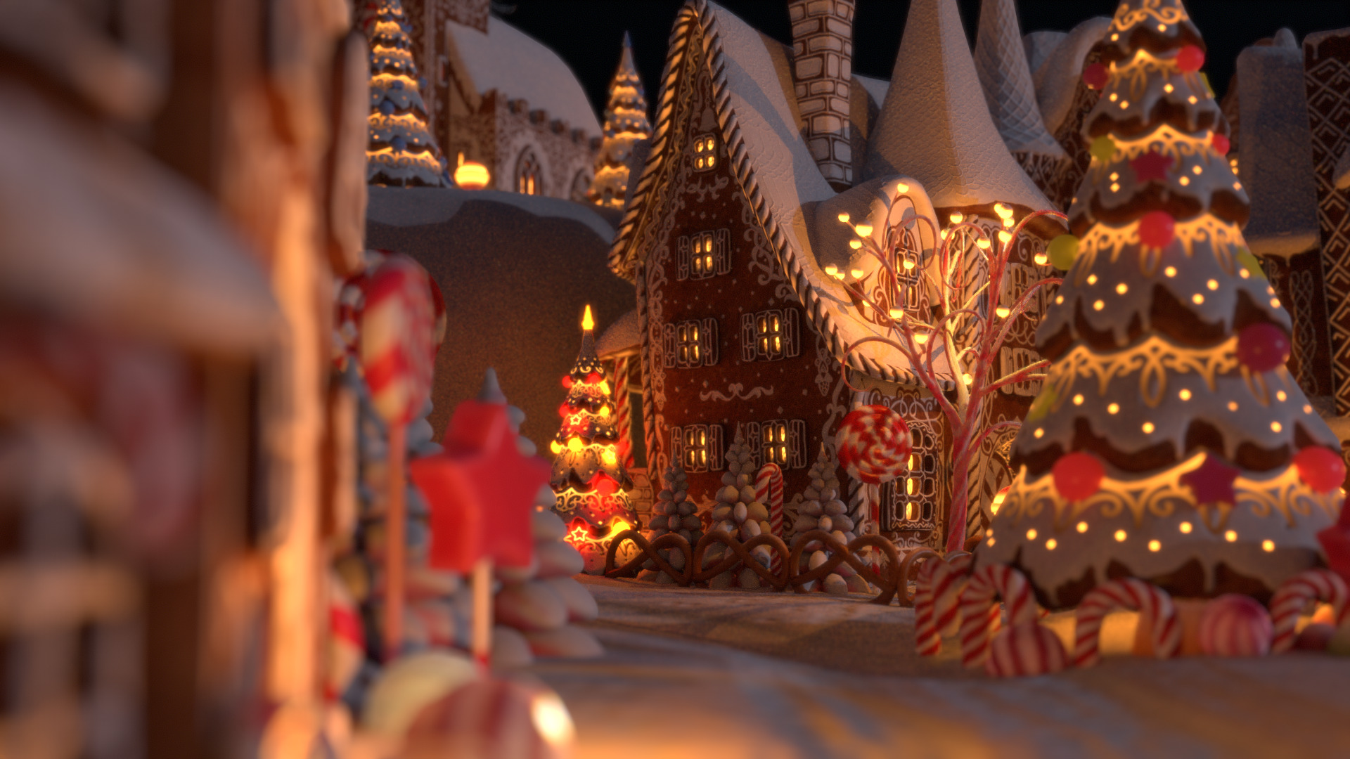 Gingerbread Village Low-poly 3D model_21