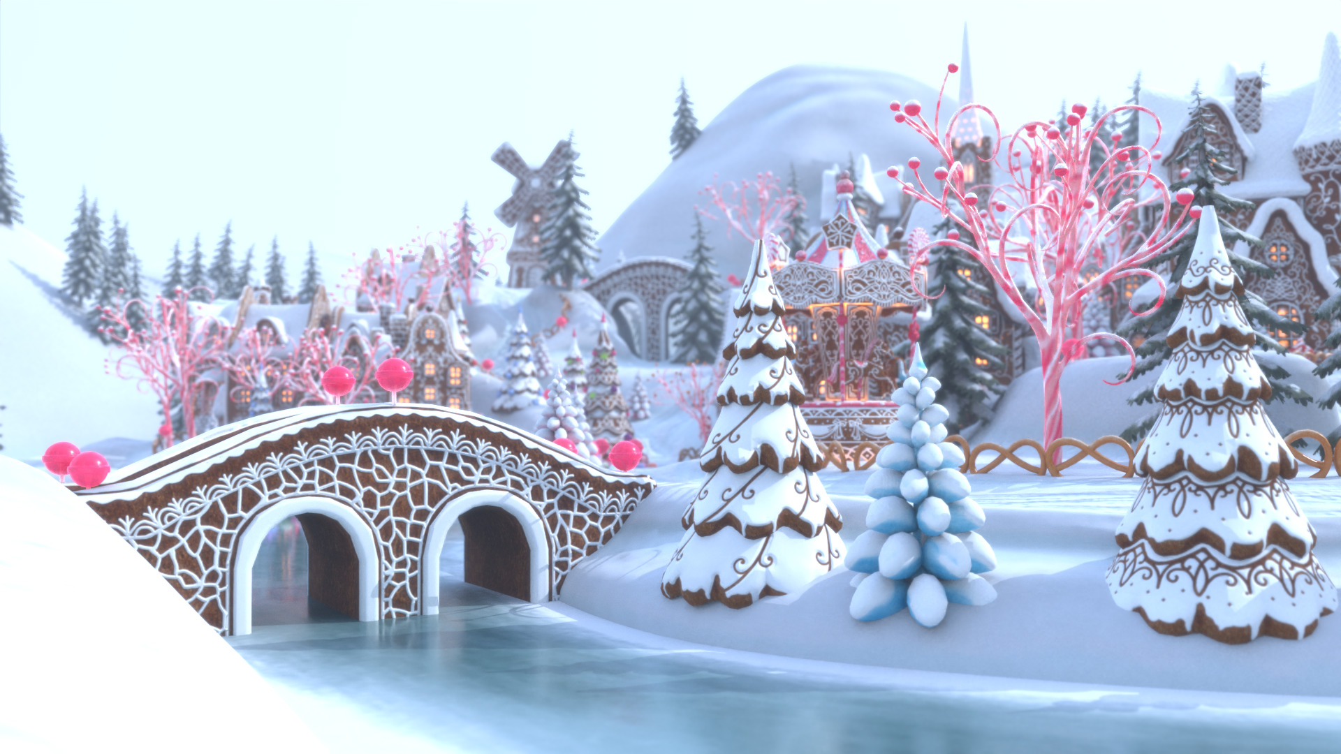 Gingerbread Village Low-poly 3D model_44