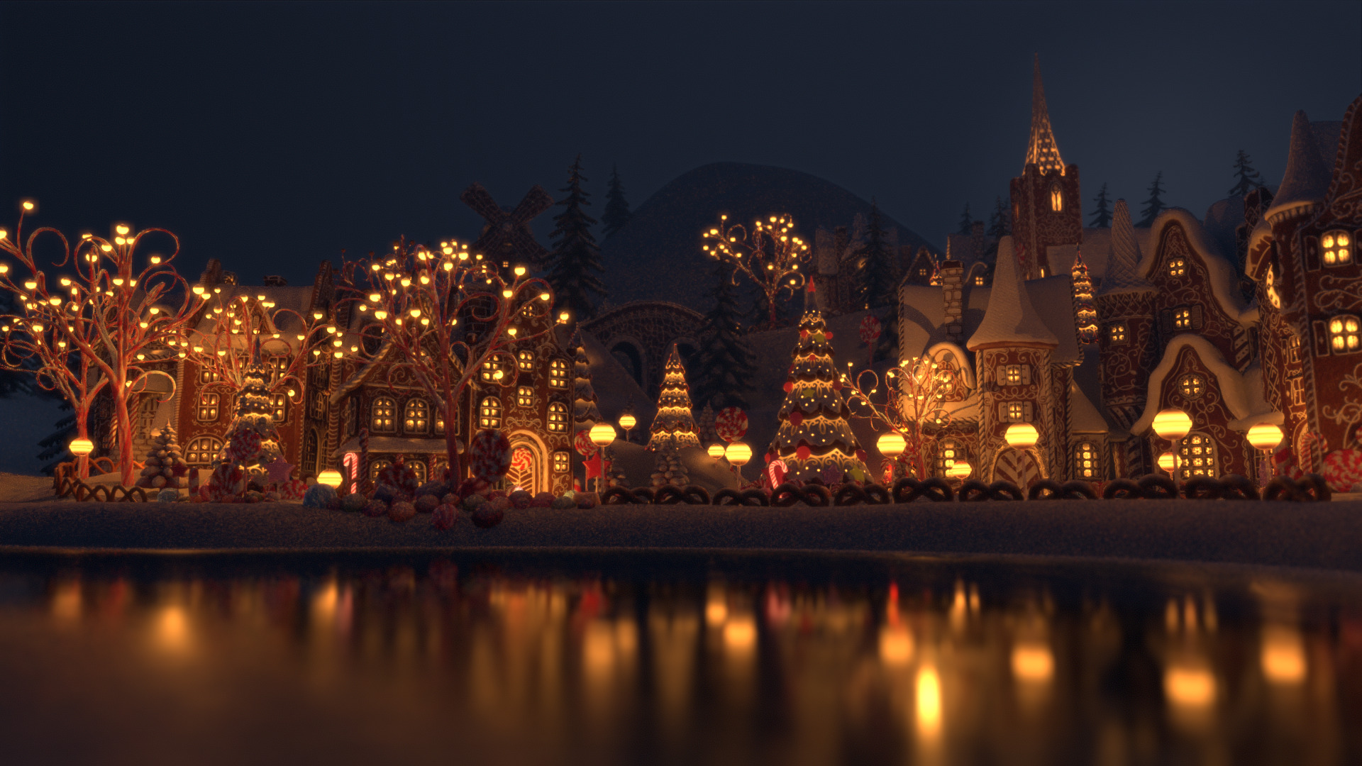 Gingerbread Village Low-poly 3D model_27