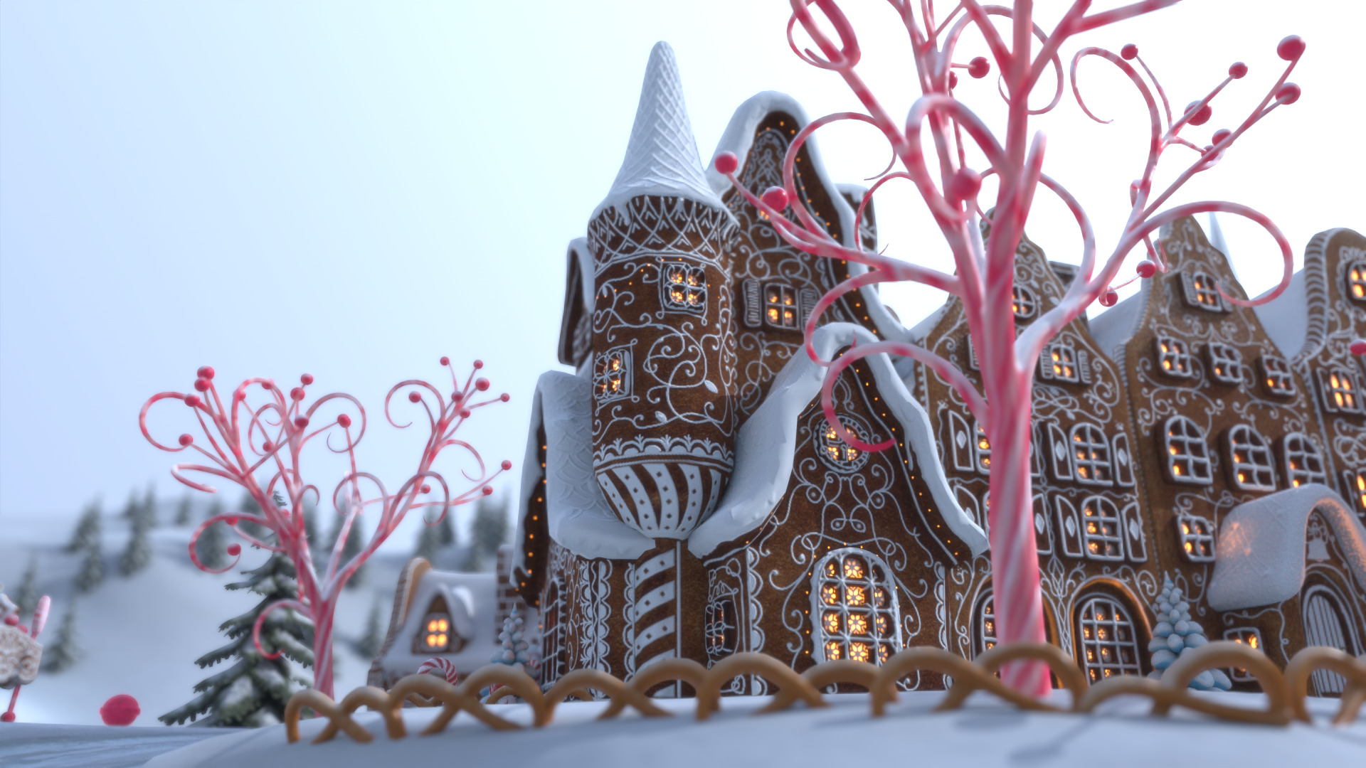 Gingerbread Village Low-poly 3D model_49