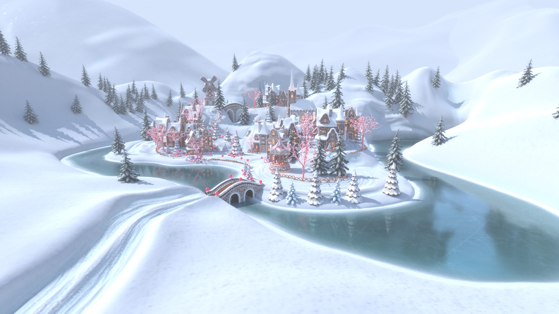 Gingerbread Village Low-poly 3D model_88