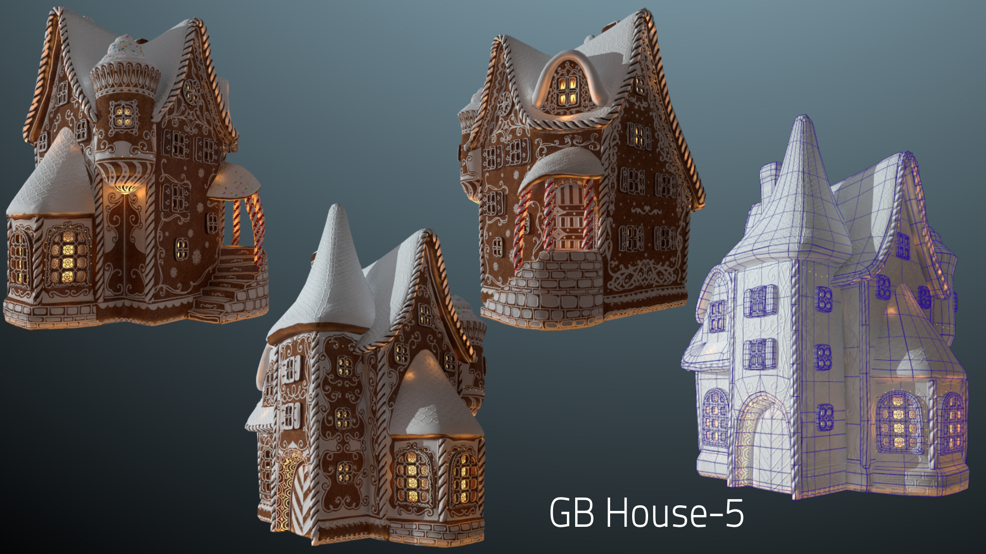 Gingerbread Village Low-poly 3D model_116