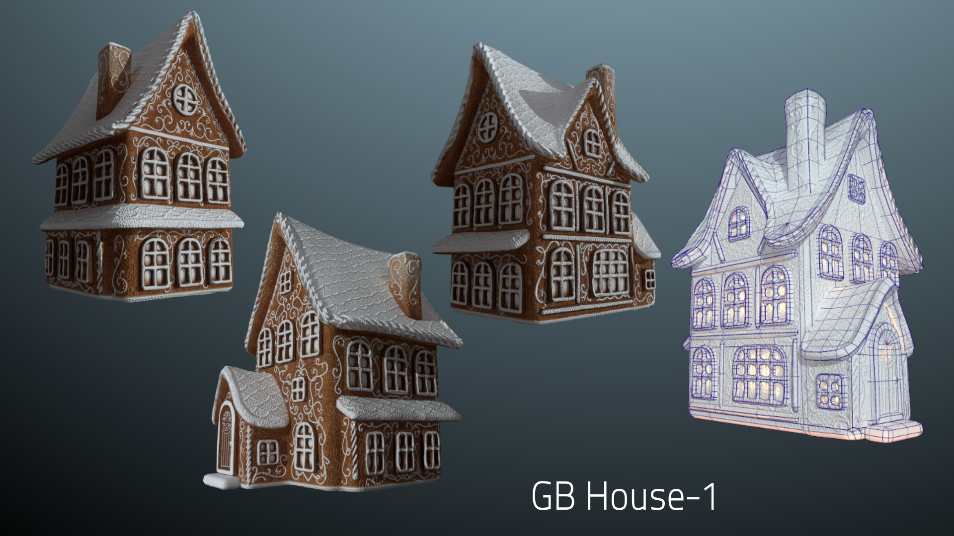 Gingerbread Village Low-poly 3D model_117