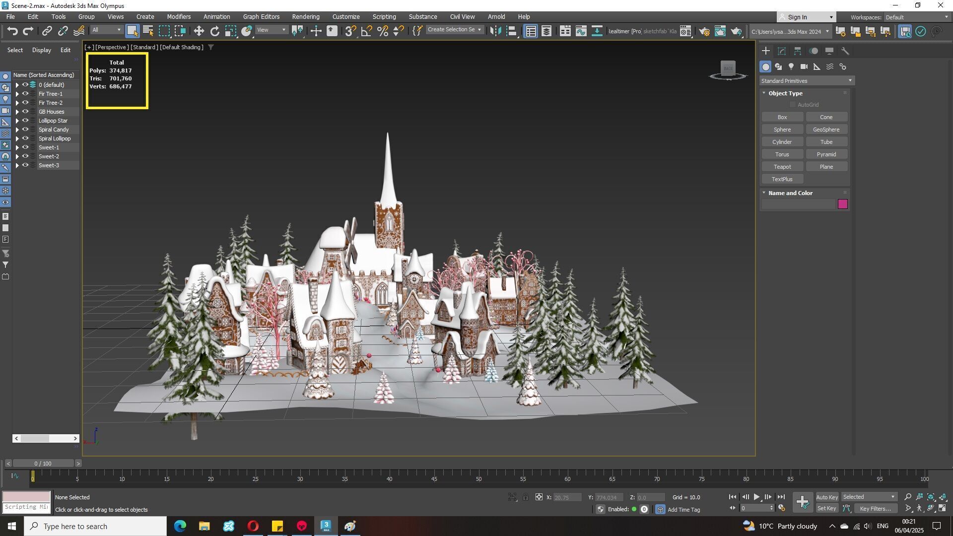 Gingerbread Village Low-poly 3D model_125