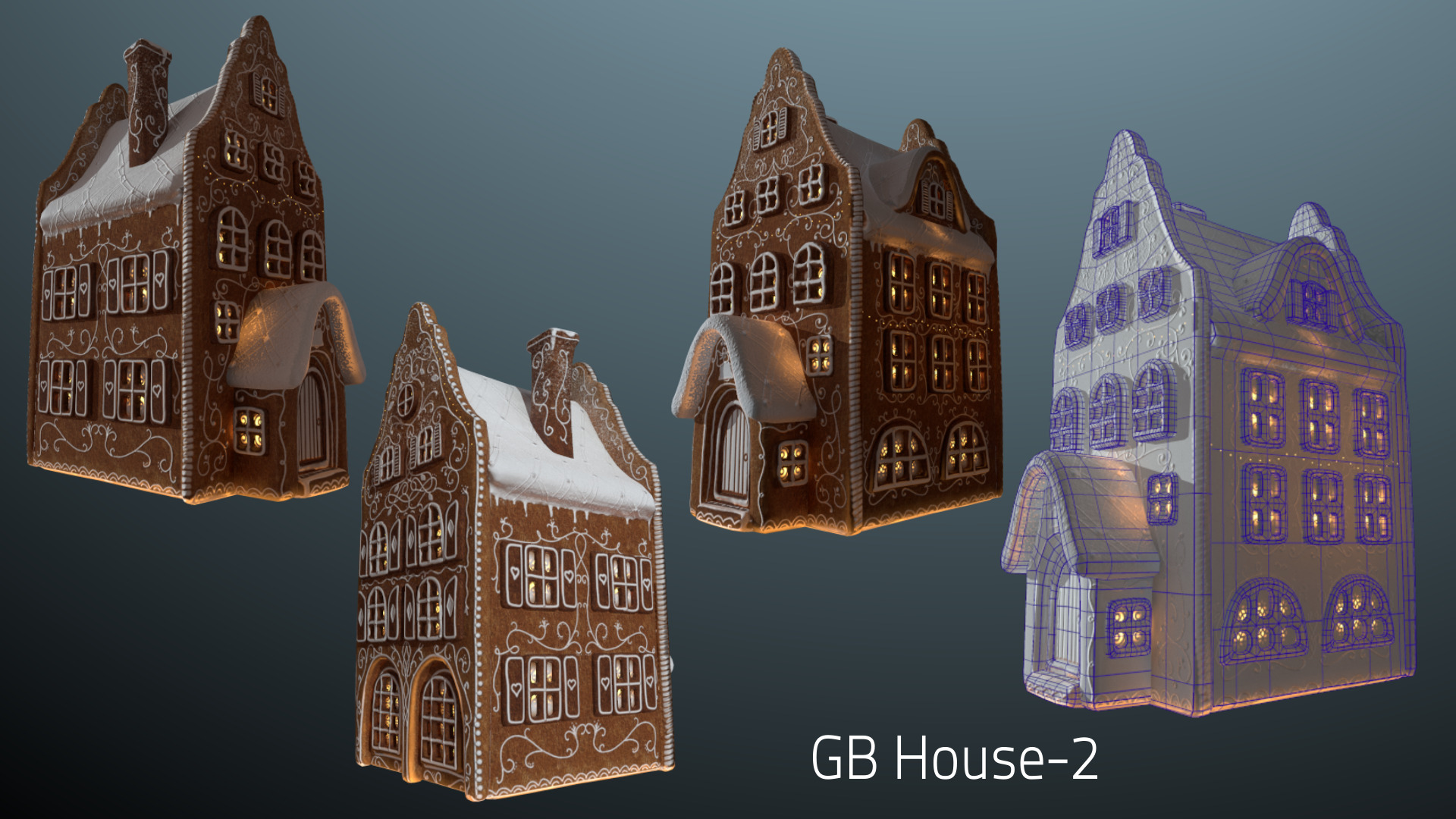 Gingerbread Village Low-poly 3D model_118