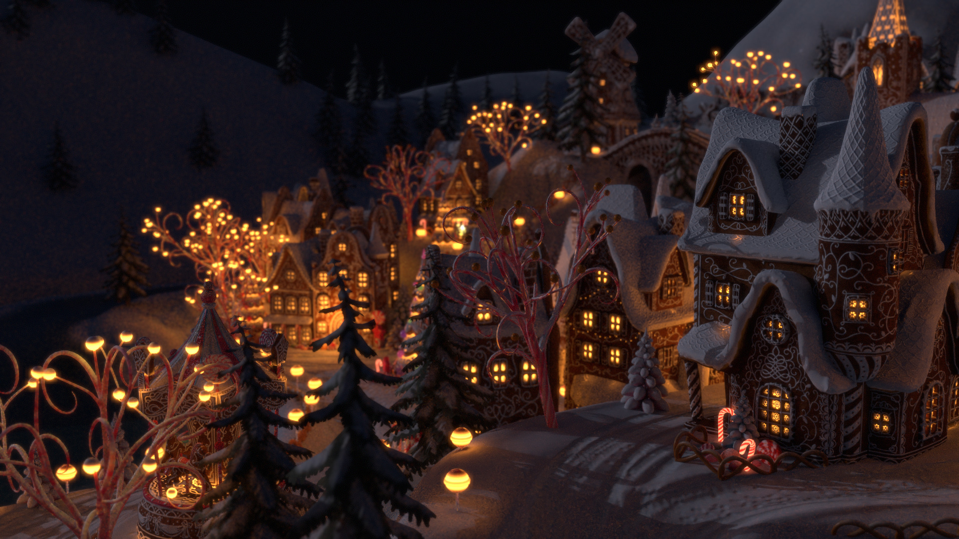 Gingerbread Village Low-poly 3D model_16
