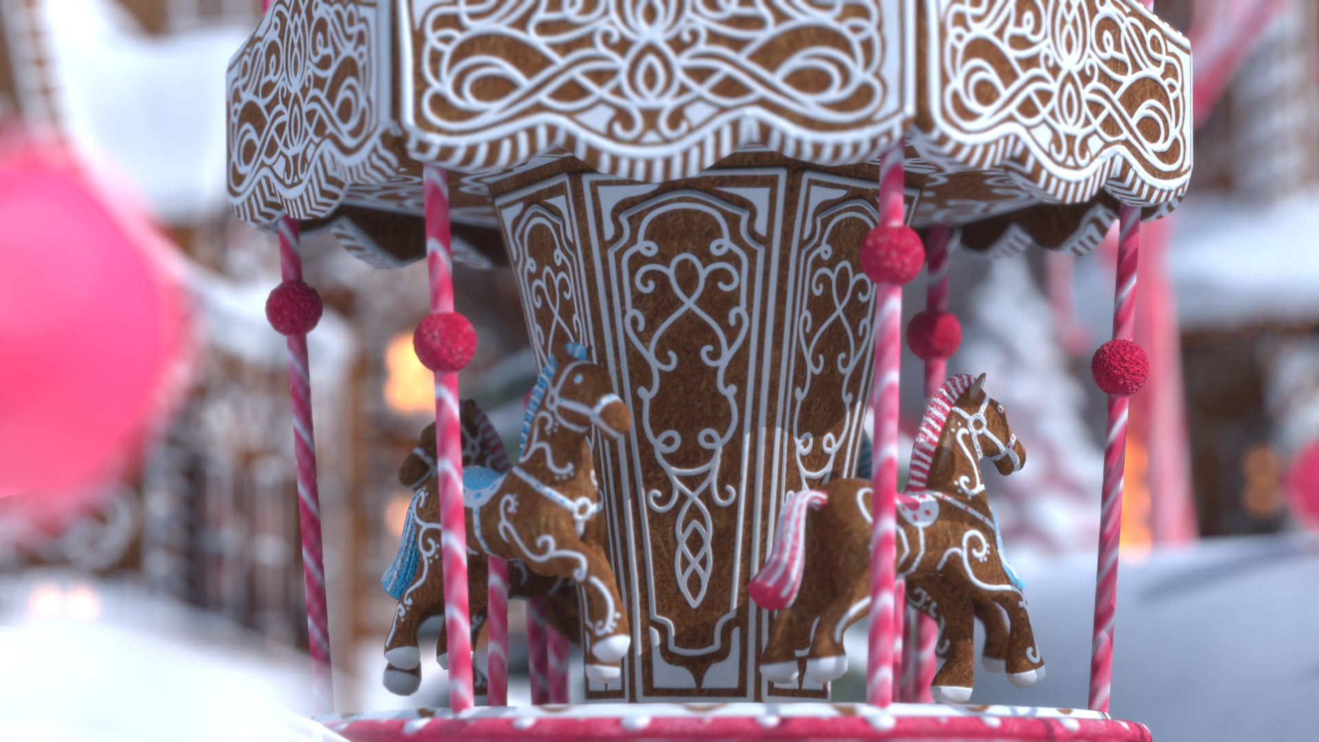 Gingerbread Village Low-poly 3D model_37