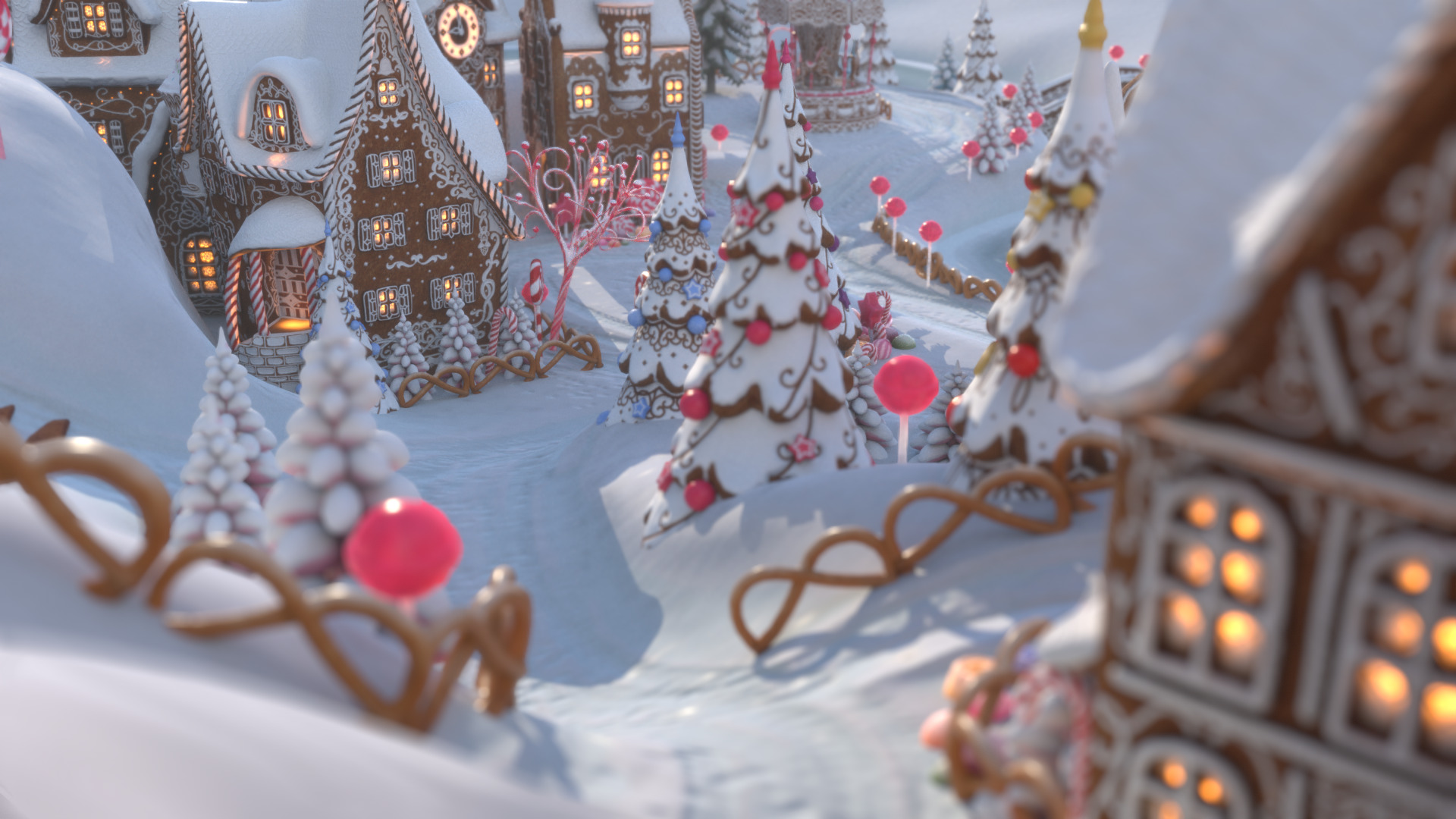 Gingerbread Village Low-poly 3D model_65