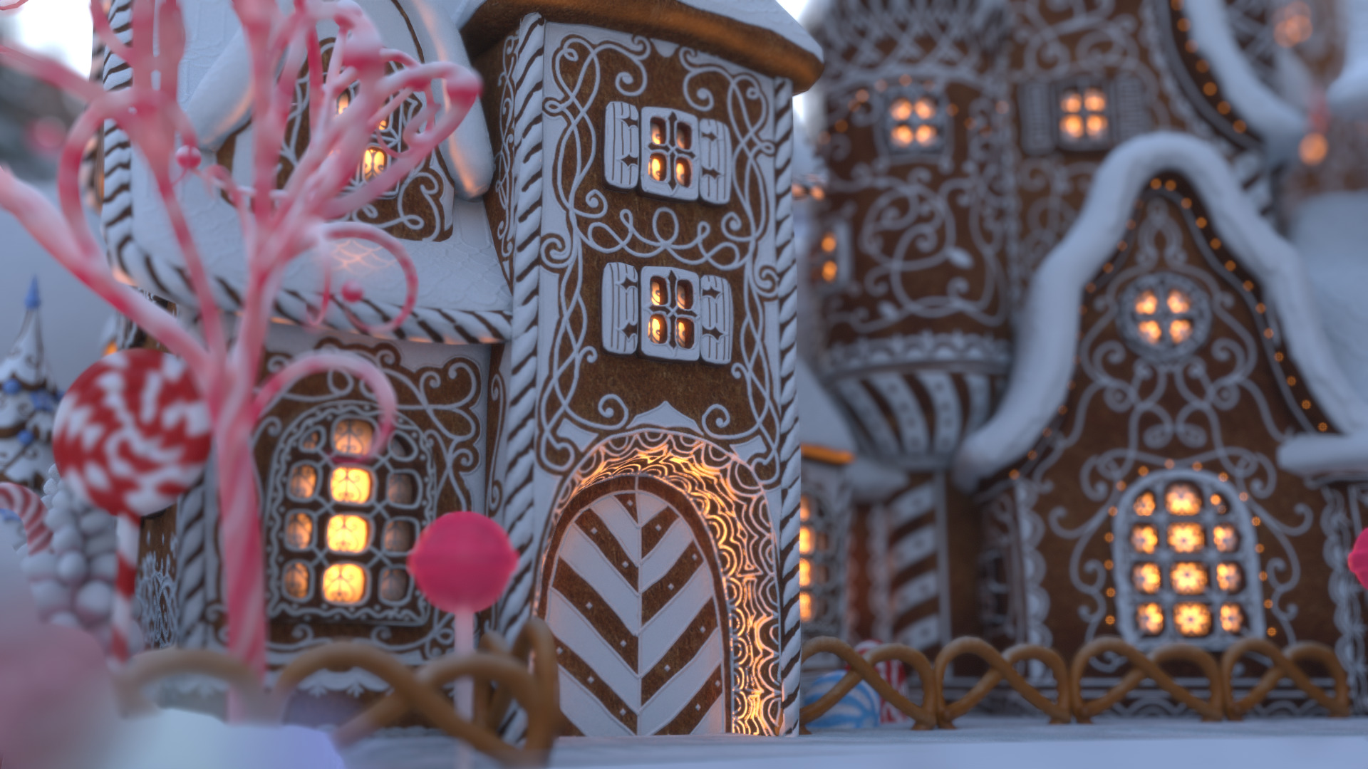 Gingerbread Village Low-poly 3D model_47