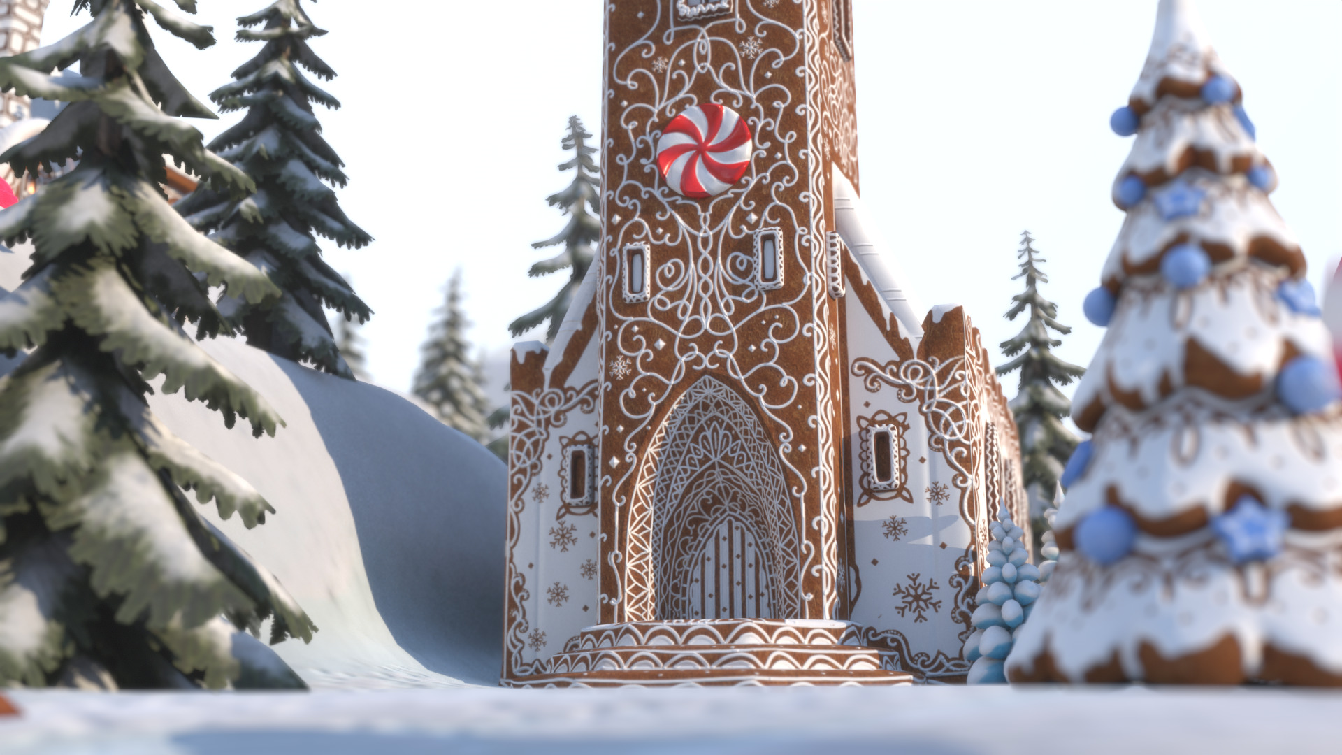 Gingerbread Village Low-poly 3D model_69