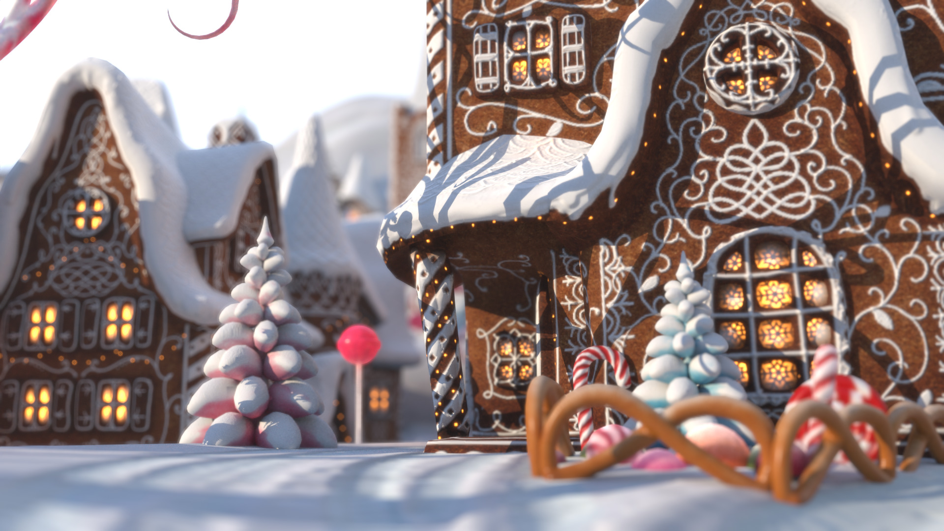 Gingerbread Village Low-poly 3D model_59