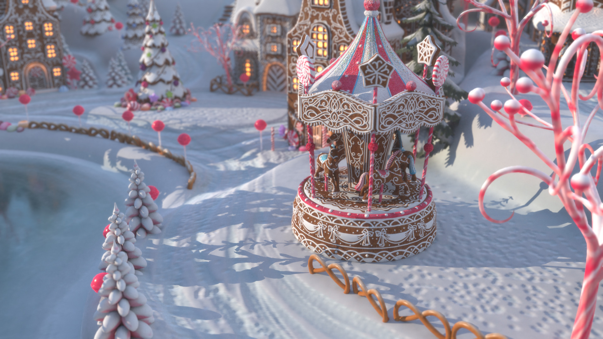 Gingerbread Village Low-poly 3D model_73