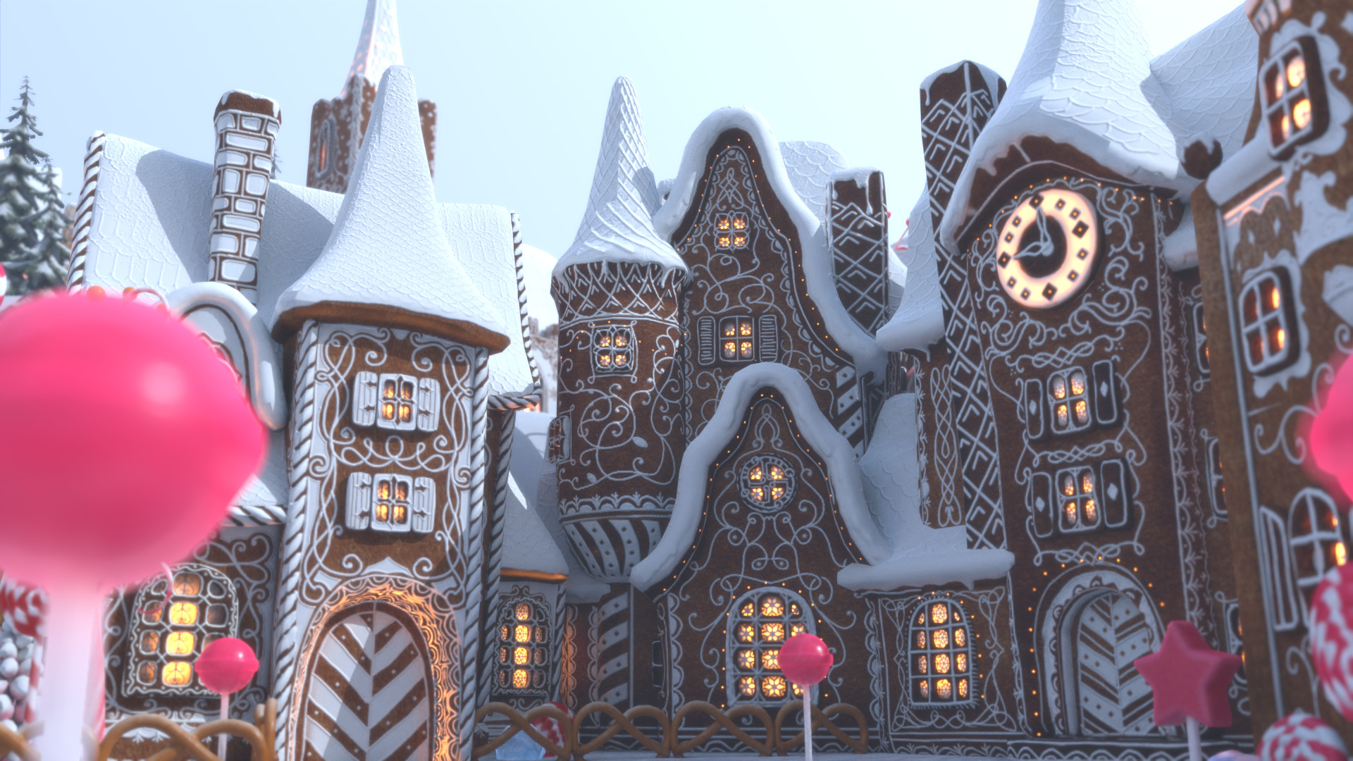 Gingerbread Village Low-poly 3D model_74