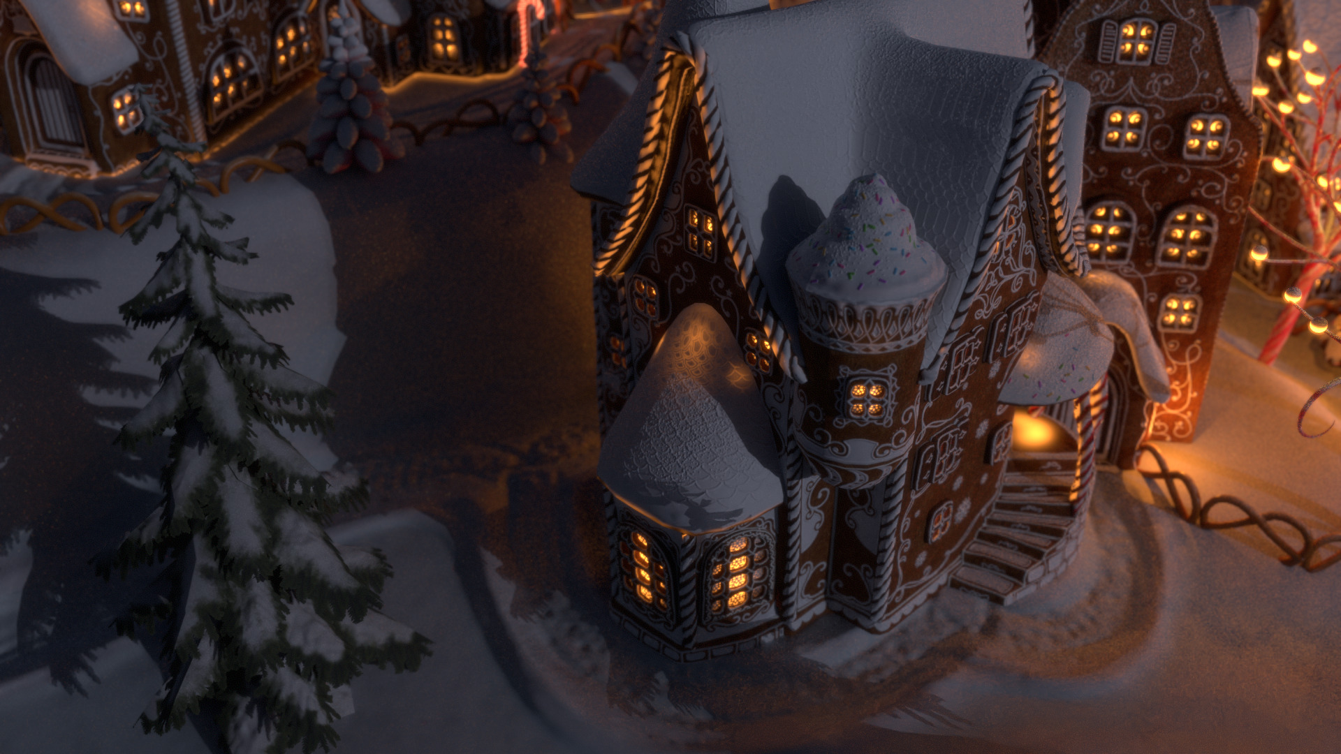 Gingerbread Village Low-poly 3D model_17