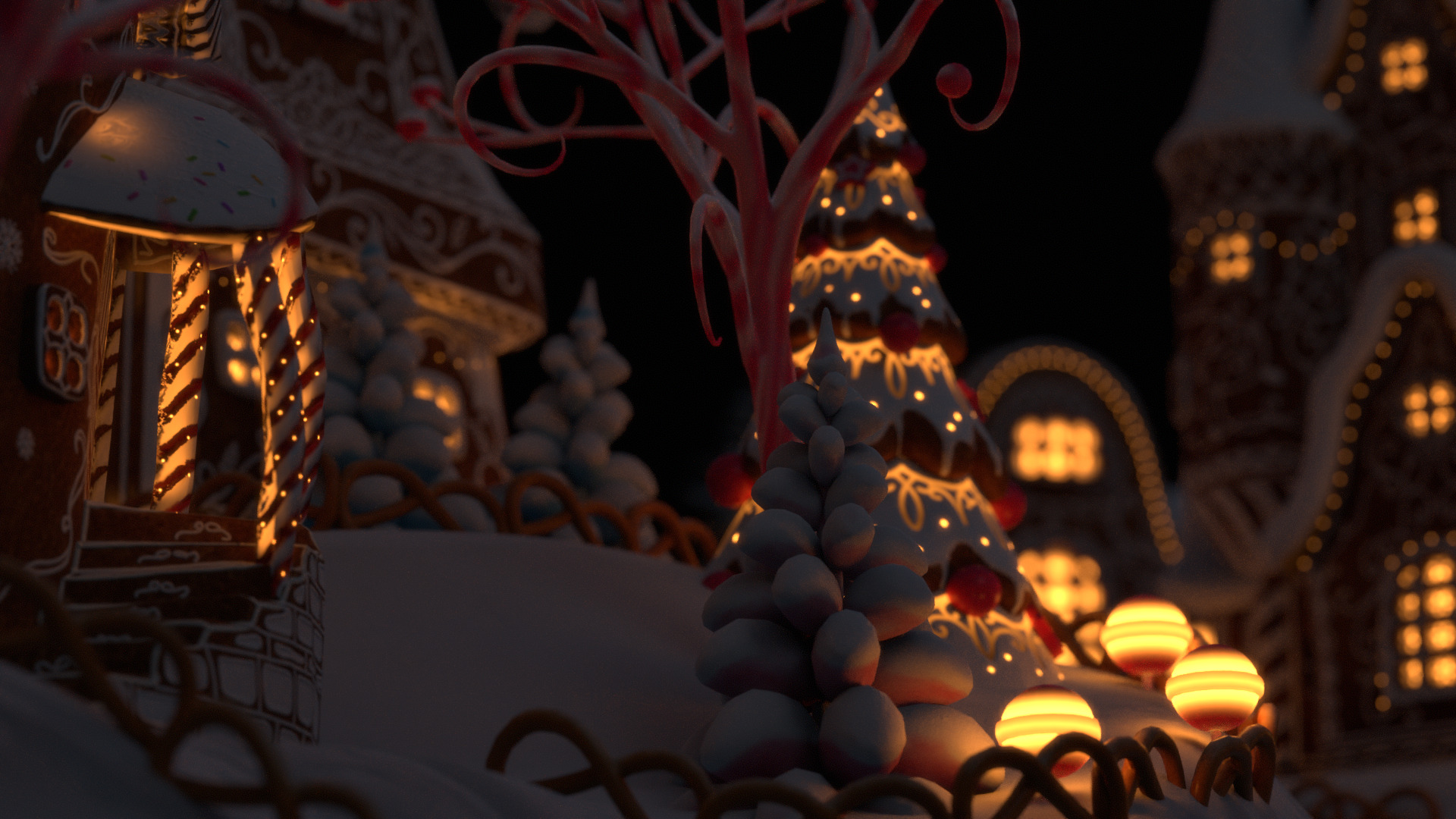 Gingerbread Village Low-poly 3D model_29