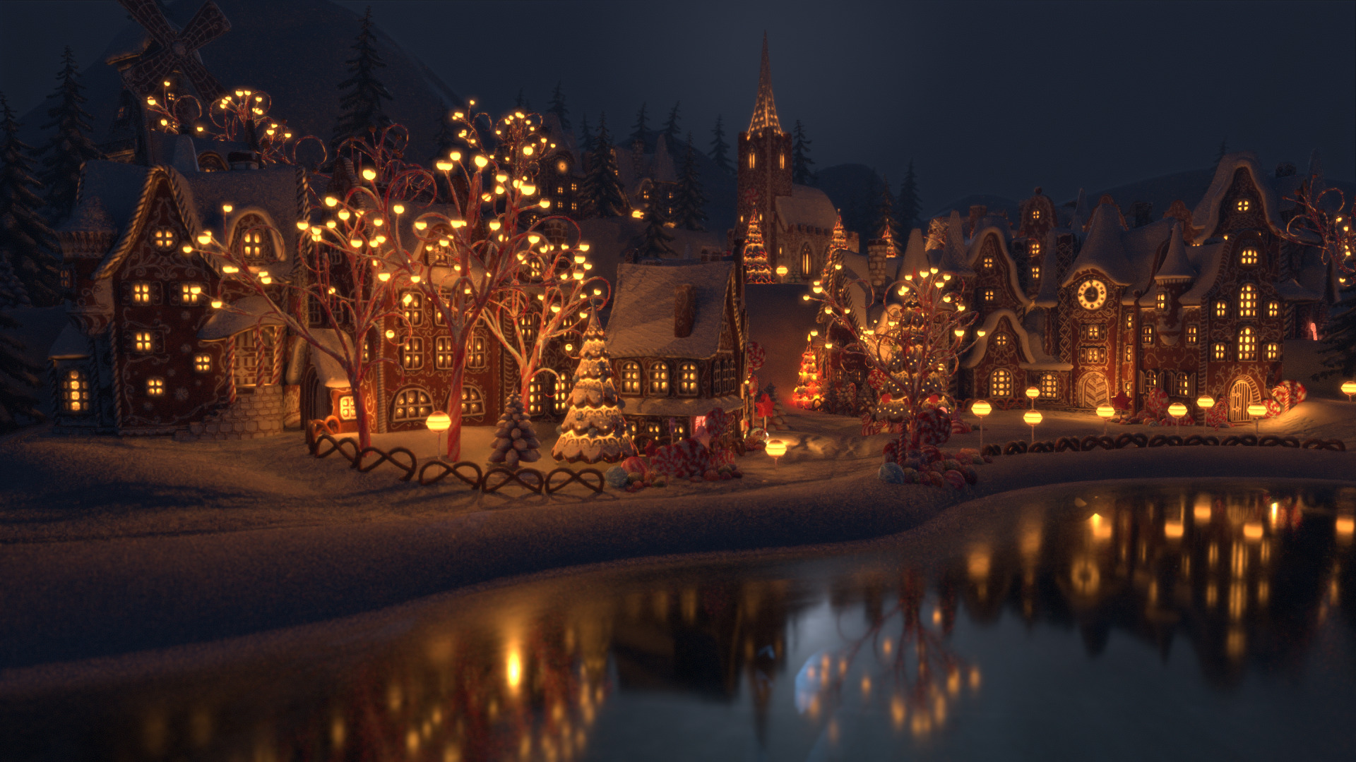 Gingerbread Village Low-poly 3D model_26