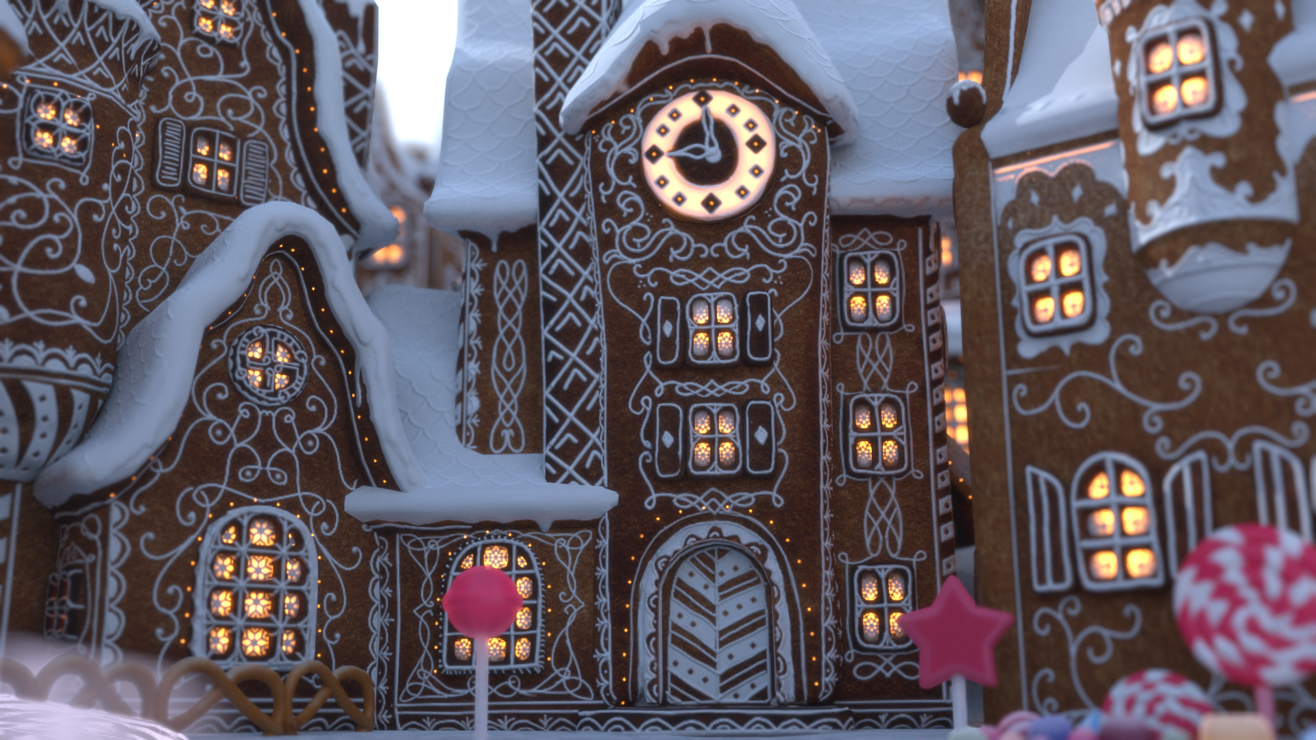 Gingerbread Village Low-poly 3D model_48